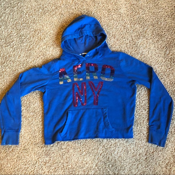 Aeropostale sequined cropped hoodie - Picture 1 of 5